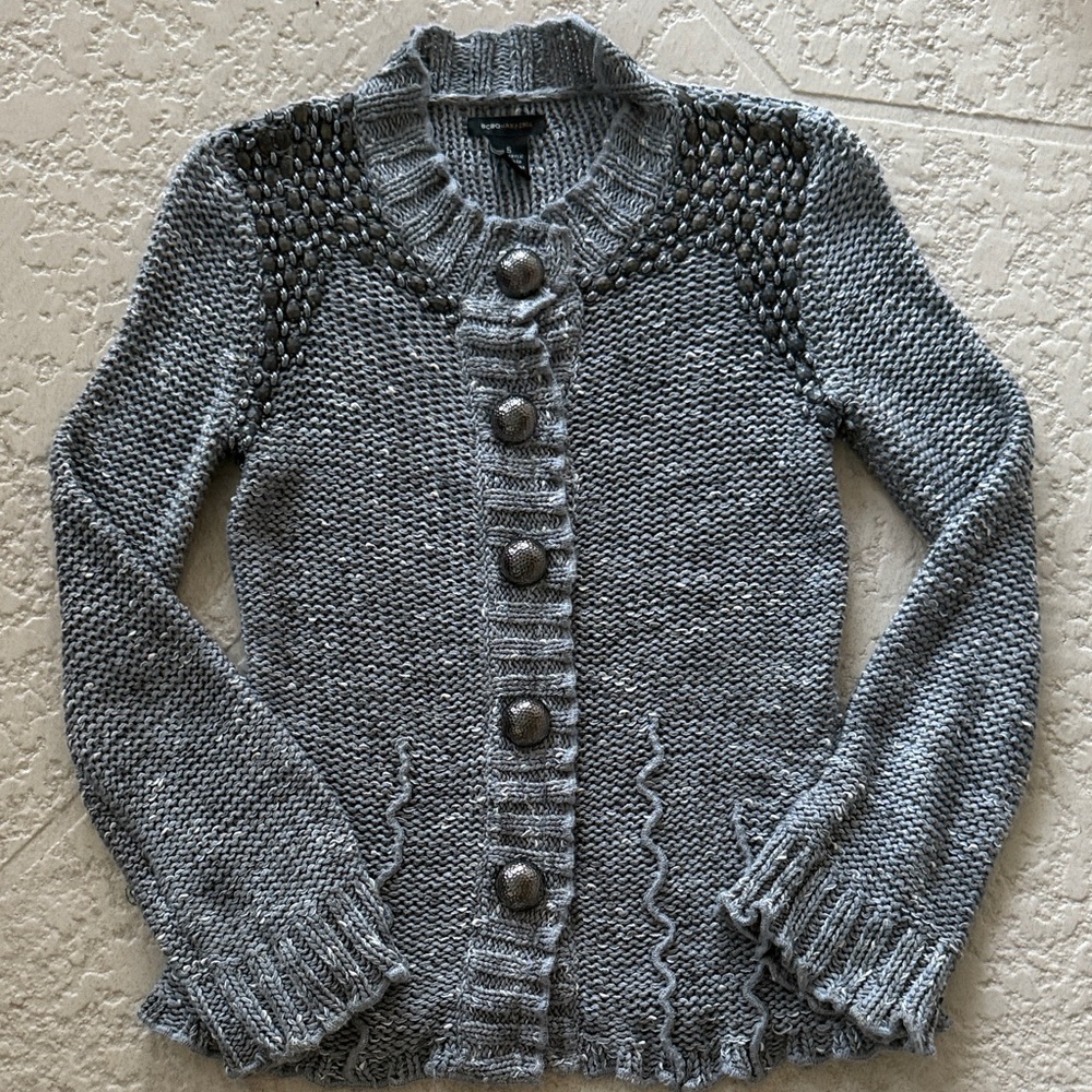 BCBGMaxAzria Charcoal Knit Cardigan